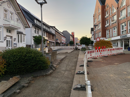 Nahwärme-Baustelle vor den Pflasterarbeiten