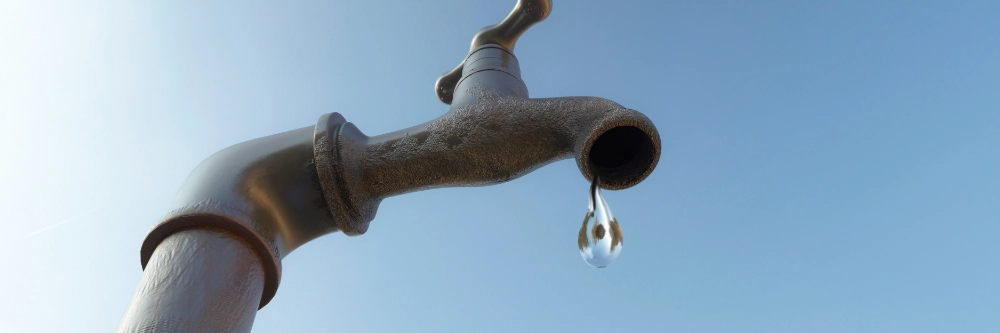 Wasserhahn, aus dem kein Wasser mehr kommt
