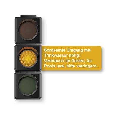 Trinkwasserampel leuchtet gelb