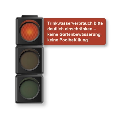 Trinkwasserampel leuchtet rot