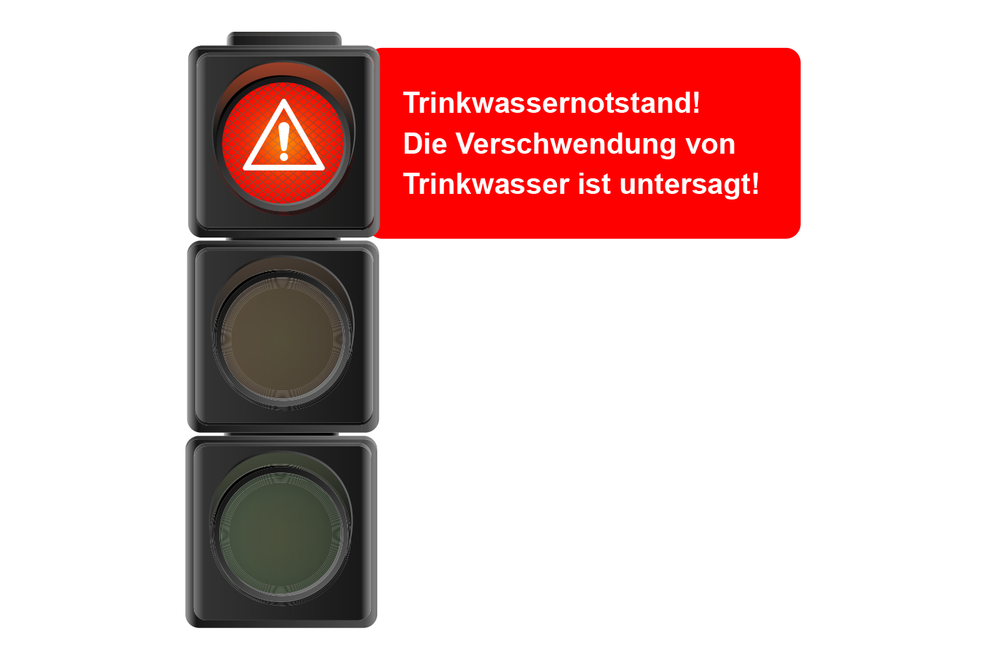 Die Trinkwasserampel zeigt Rot, Trinkwassernotstand