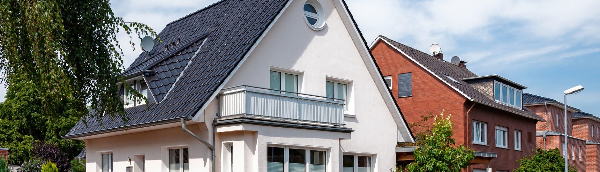 Cozy german house. Street in Germany.